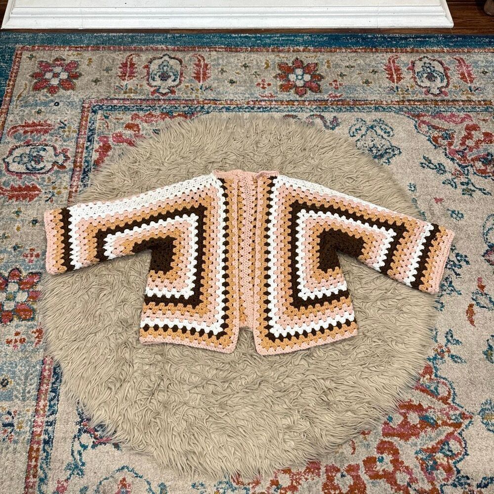 Crocheted blanket jacket one size fits most